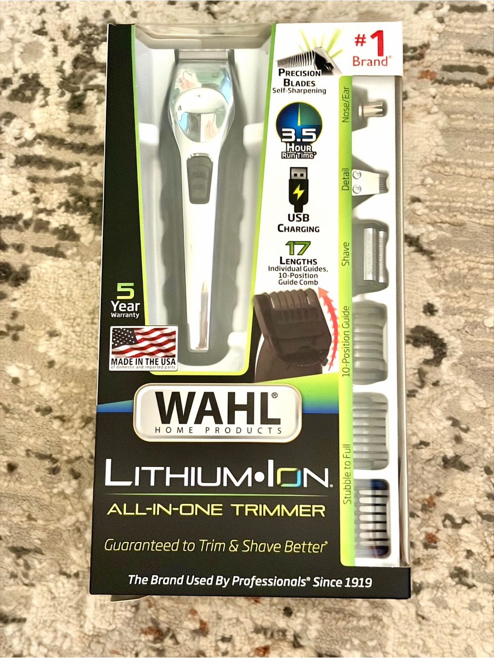 Wahl Lithium-Ion All-In-One Trimmer - Black, Silver & Green Accents